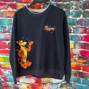 Vintage Disney Fleece Pullover Sweatshirt Tigger Embroidered Size Large